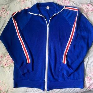vintage blue track jacket 80s